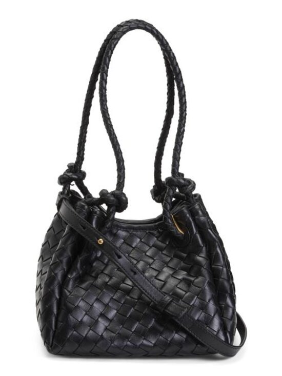 Walter Baker Handbags - WALTER BAKER Leather Kinsley Hand Woven Double Handle Small Tote